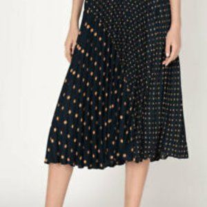 Banana Republic Polka Dot Midi Pleated Skirt